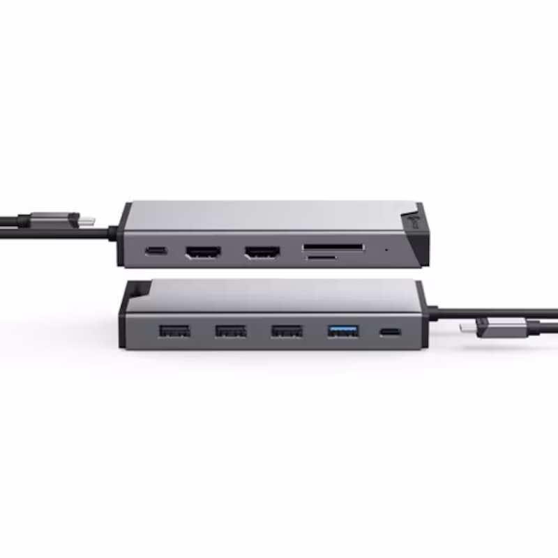 Bild von ALOGIC USB-C 12-in-1-Mini-Dockingstation, Dreifach-Display, 2xHDMI, 1xVGA,100W PD, 2xUSB-C, 3xUSB-A 2.0, 1xUSB-A 3.0, 1x SD/TF-Port, RJ45, MacBook/Surface und andere kompatibel mit USB-C-Geräten