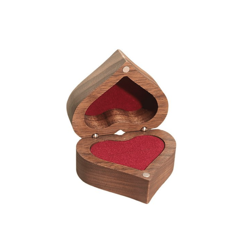 Bild von AUKUU Schmuckkasten Herzringdose Heiratsantragsring-Paarringkasten Geschenkschmuckkasten