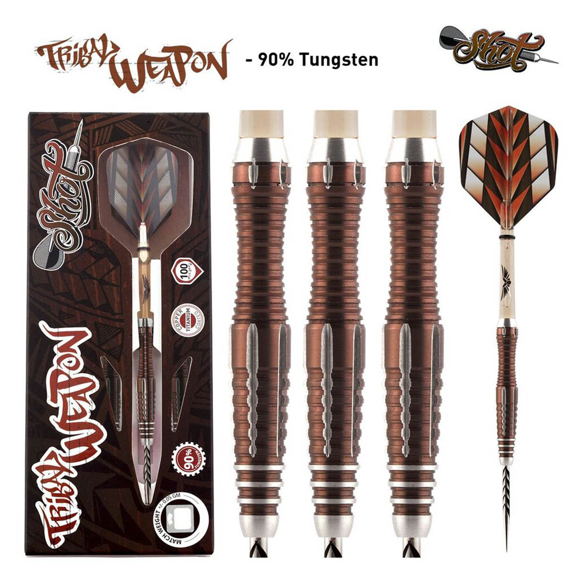 Bild von Shot Tribal Weapon 1 Steeldarts 23g 90% Tungsten