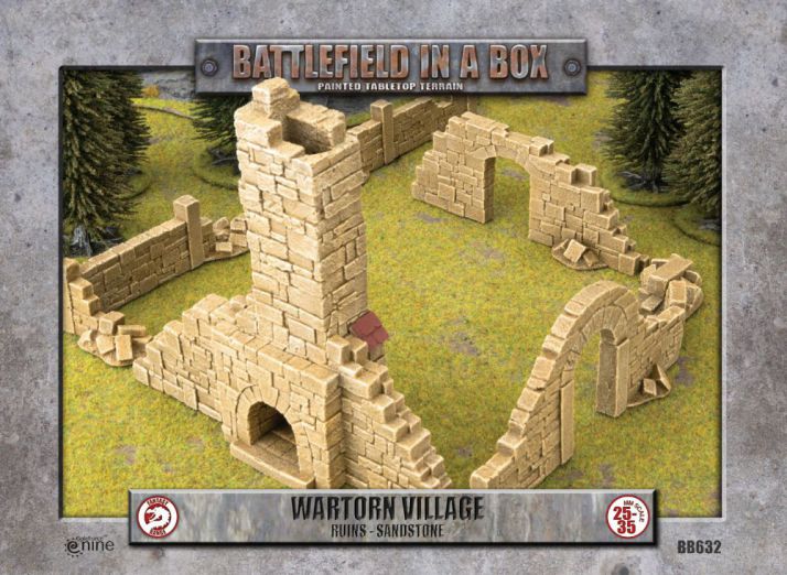 Bild von Battlefield in a Box The Wartorn Village Ruins Sandstone 28 35mm Gelände Ruinen