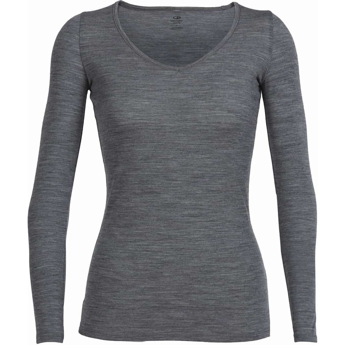 Bild von Icebreaker Merinowolle Damen Unterwäsche - Siren Langarmshirt Sweetheart | Pullover | Longsleeve | Funktionsshirt Langarm | Longshirt | Merino Pullover - Gritstone Heather, XL