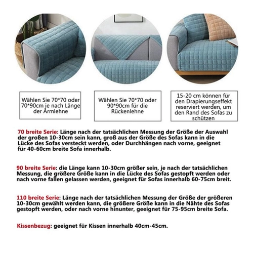 Bild von NUODWELL Sofabezug Samt - Rutschfester Überwurf für Ecksofas