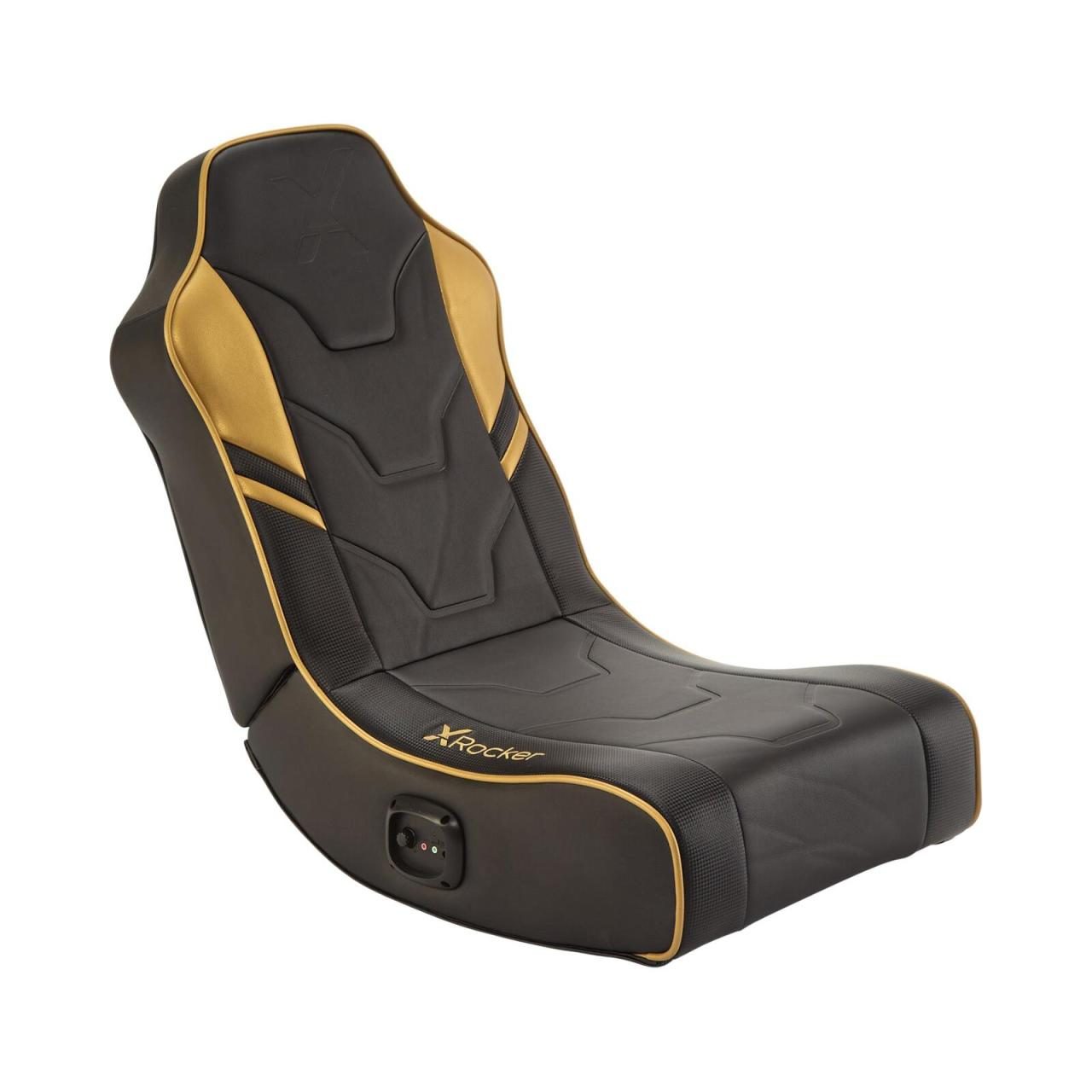 Bild von X Rocker Shadow 2.0 Floor Rocker Gaming-Bodensessel für Kinder & Jugendliche mit Audiosystem - schwarz/gold