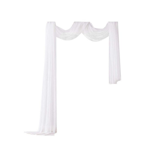 Bild von NATICY Hochzeitskarte Hochzeit Vorhang Deko Weiss Voile, 130x550 cm Gardine