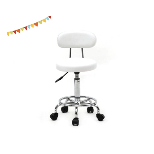 Bild von XDeer Hocker Salonhocker - Runder verstellbarer Rollhocker mit Rückenlehne