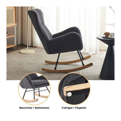 Bild von XDeer Sessel Wohnzimmer-Freizeitschaukelstuhl mit hoher Rückenlehne