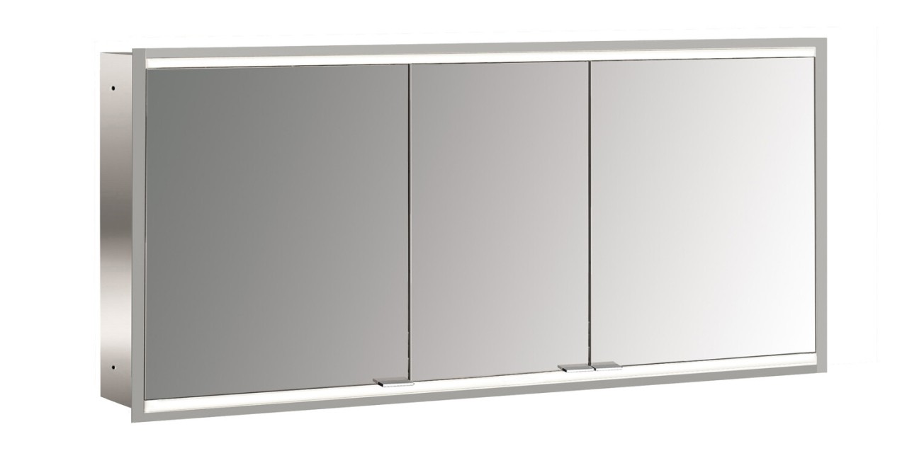 Bild von emco LED-Lichtspiegelschrank prime 2 Facelift Unterputz, 1400 mm, 3-türig, IP 20 Rückwand weiß, 9497 949706363