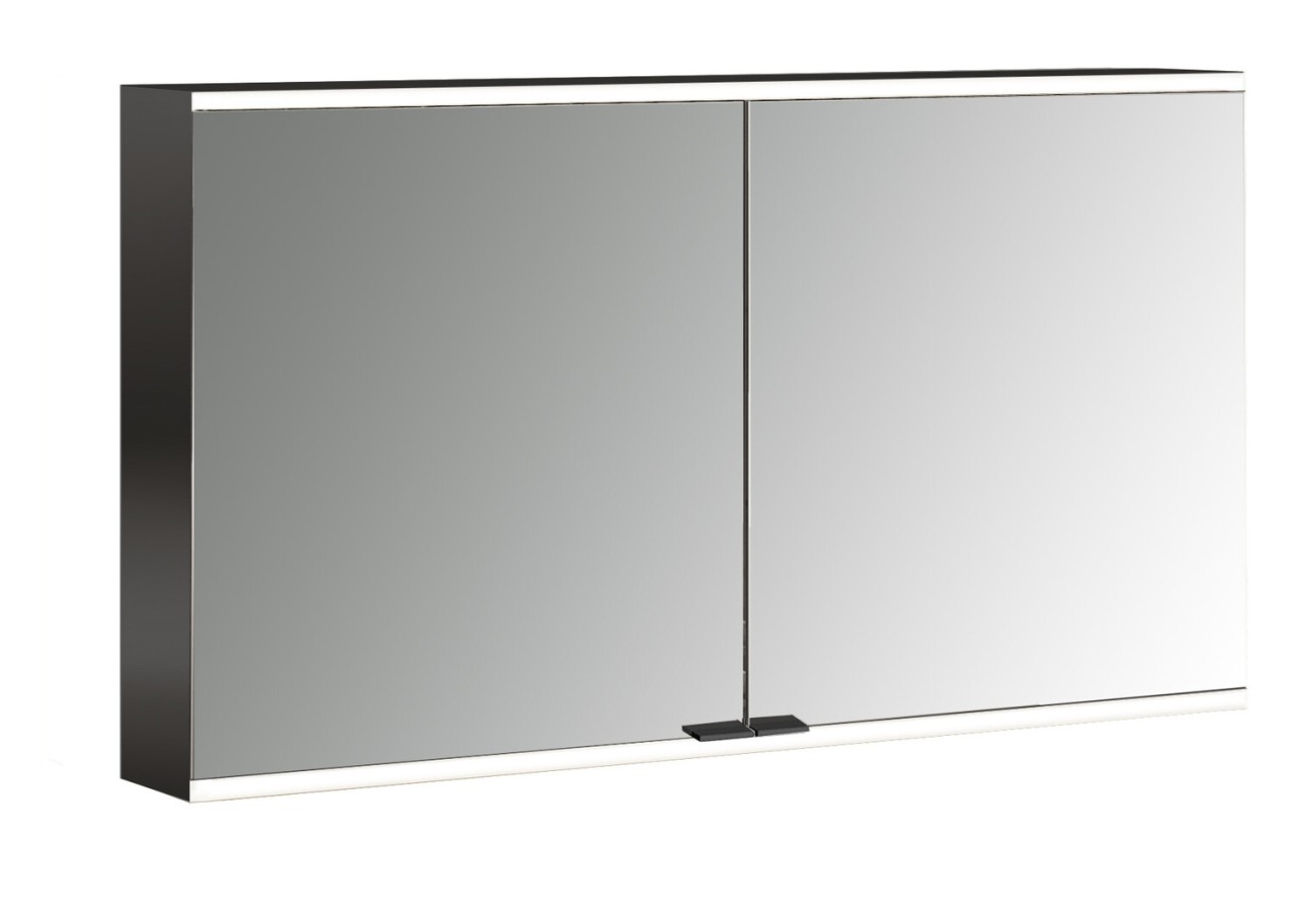 Bild von emco LED-Lichtspiegelschrank prime 2 Facelift Aufputz, 1200 mm, 2-türig, IP 20, schwarz Rückwand ver 949713546