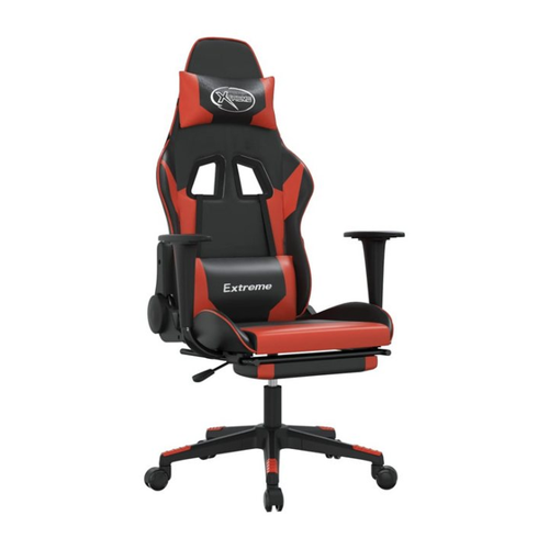 Bild von DOTMALL Massagesessel Gaming-Stuhl mit Massage & Fußstütze Schwarz & Rot Kunstleder