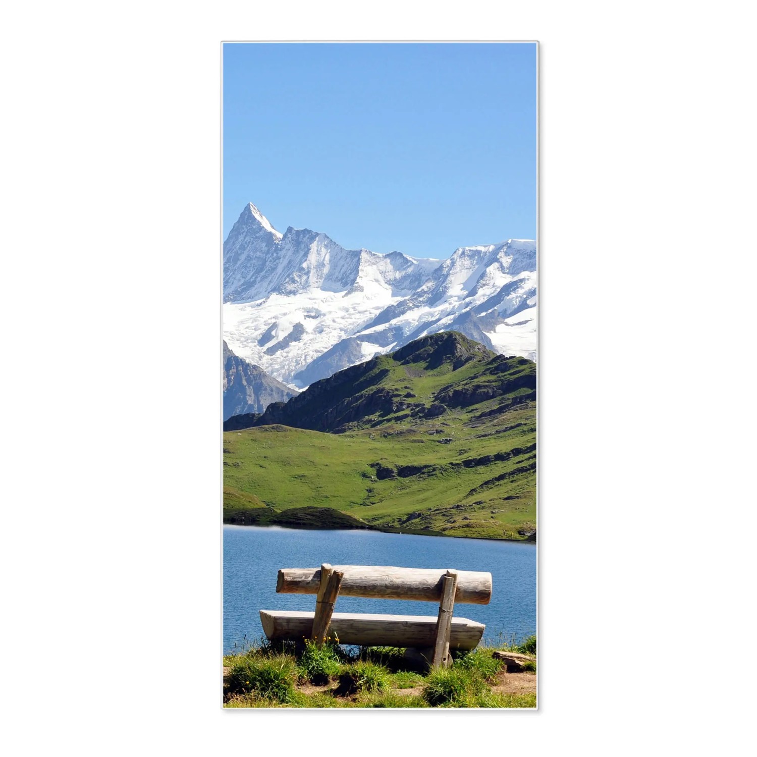 Bild von Banjado Magnettafel 37x78cm Magnetwand  Weiß Aus Metall Magnetpinnwand Pinnwand Inkl. 4 Magnete Motiv Alpen