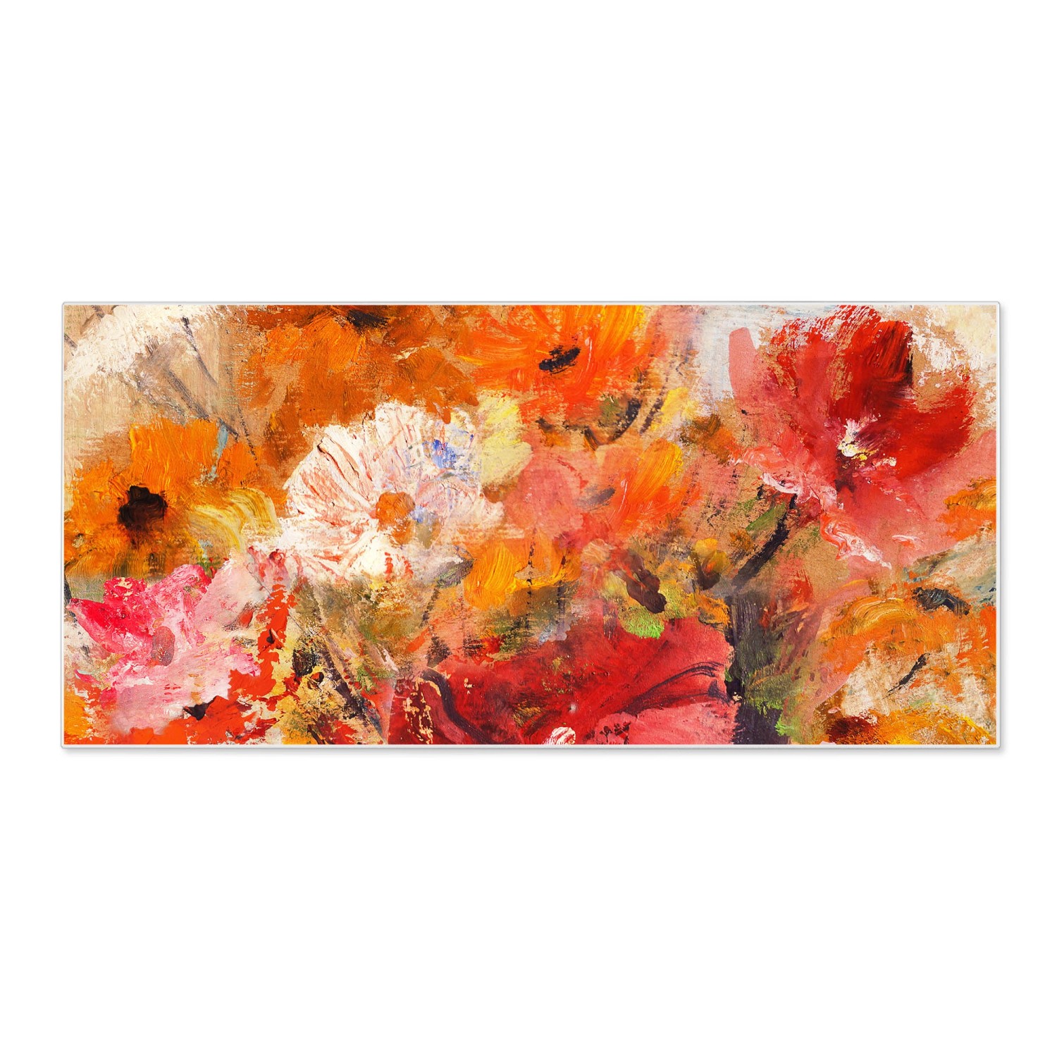 Bild von Banjado Magnettafel 78x37cm Magnetwand  Weiß Aus Metall Magnetpinnwand Pinnwand Inkl. 4 Magnete Motiv Fallende Blumen