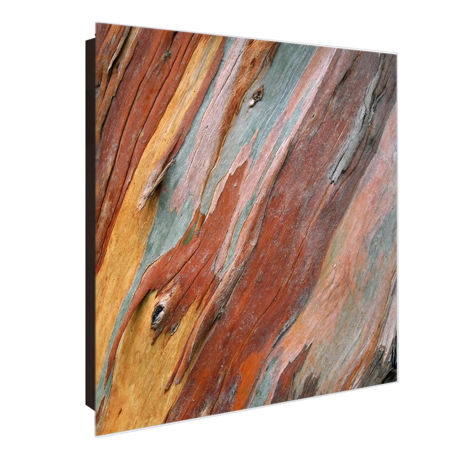 Bild von Banjado Großer Schlüsselkasten Glas 30x30cm Schwarz Scharnier Rechts 50 Haken Beschreibbar Magnetisch Motiv Coloured Wood
