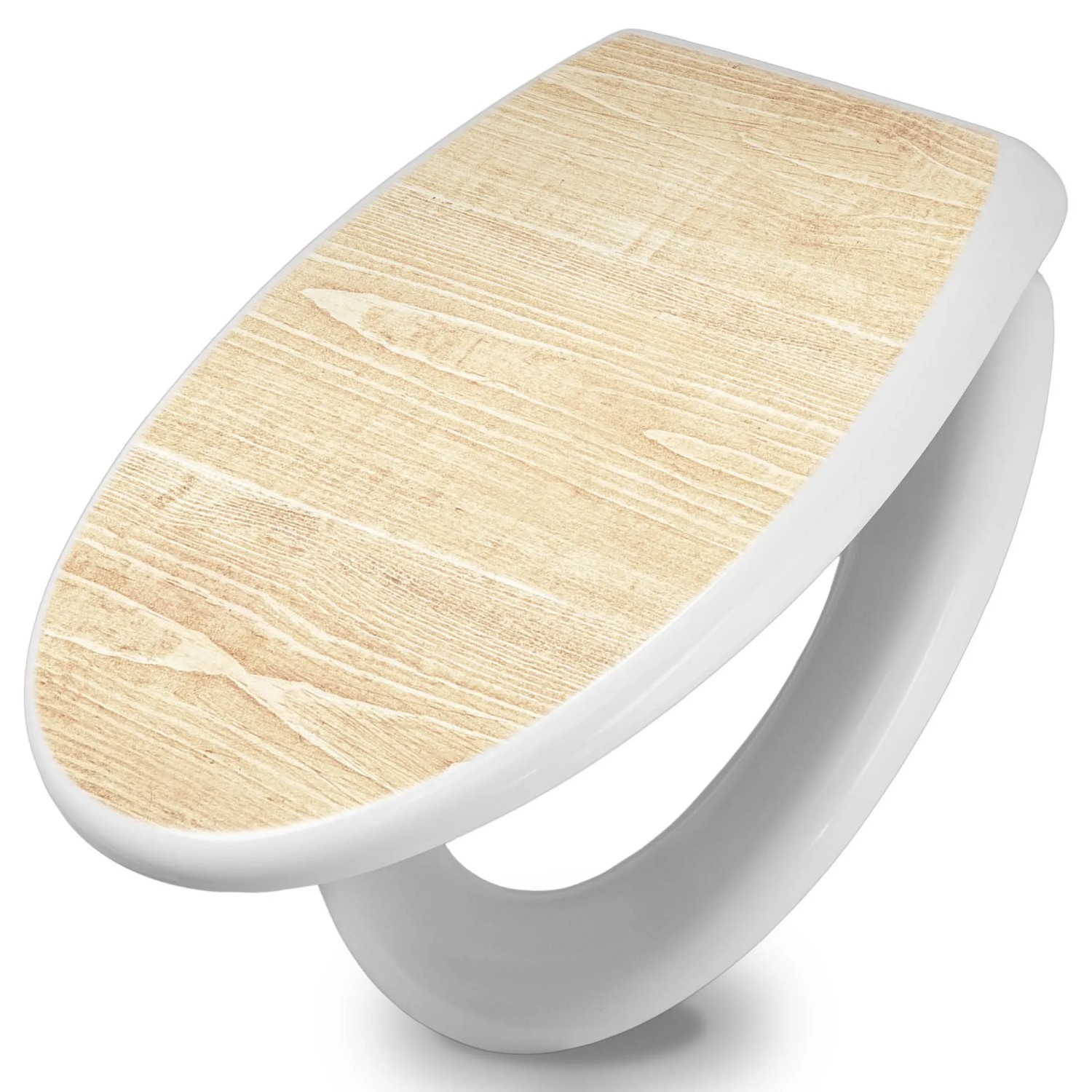 Bild von Banjado Toilettendeckel Mit Absenkautomatik WC-Sitz Soft Close Weiß Hygienischer Duroplast Leichte Montage Mit Motiv Bretter
