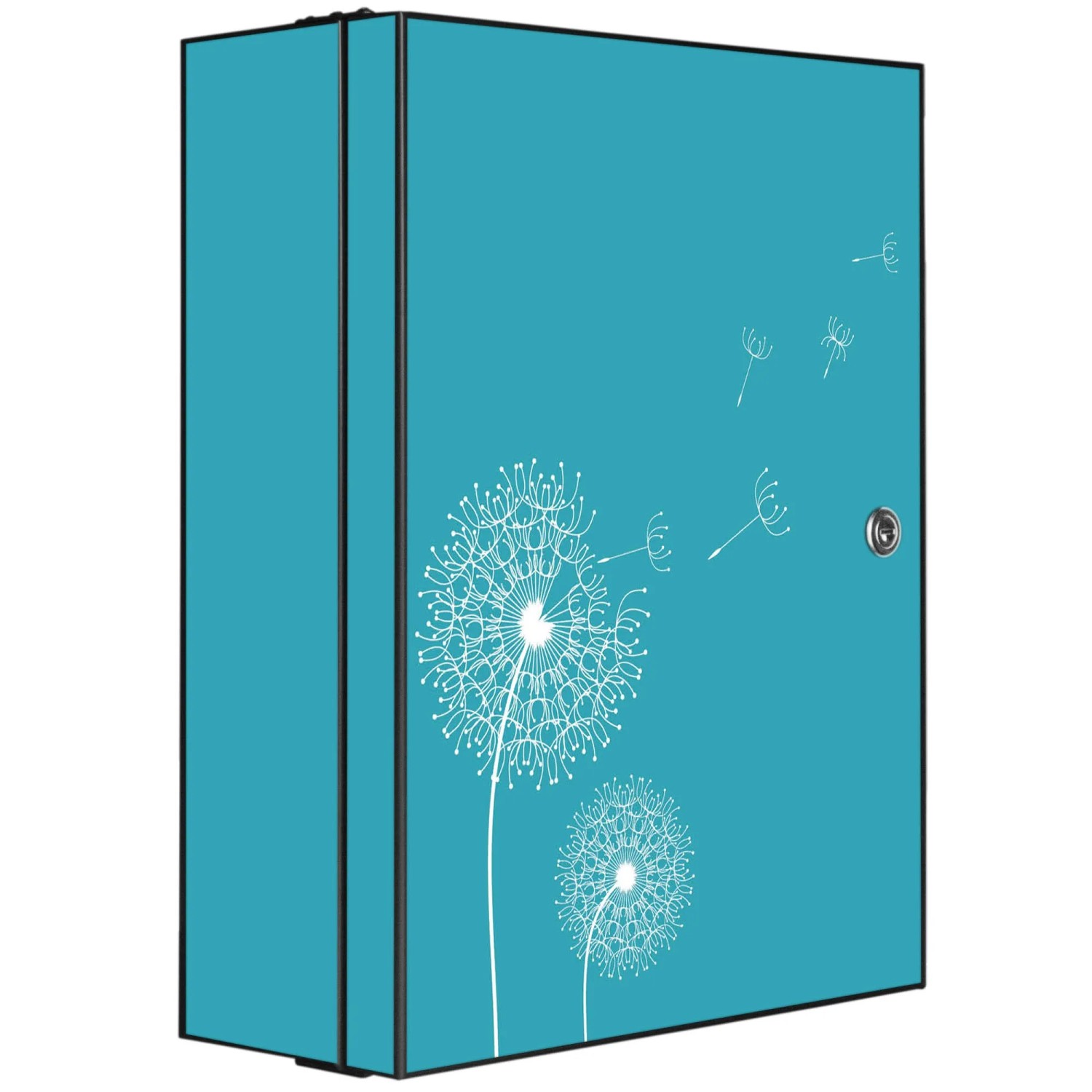Bild von Banjado XXL Medizinschrank Abschliessbar 35x46x15cm Arzneischrank Anthrazit Aus Metall Mit Motiv Motiv Pusteblume 4