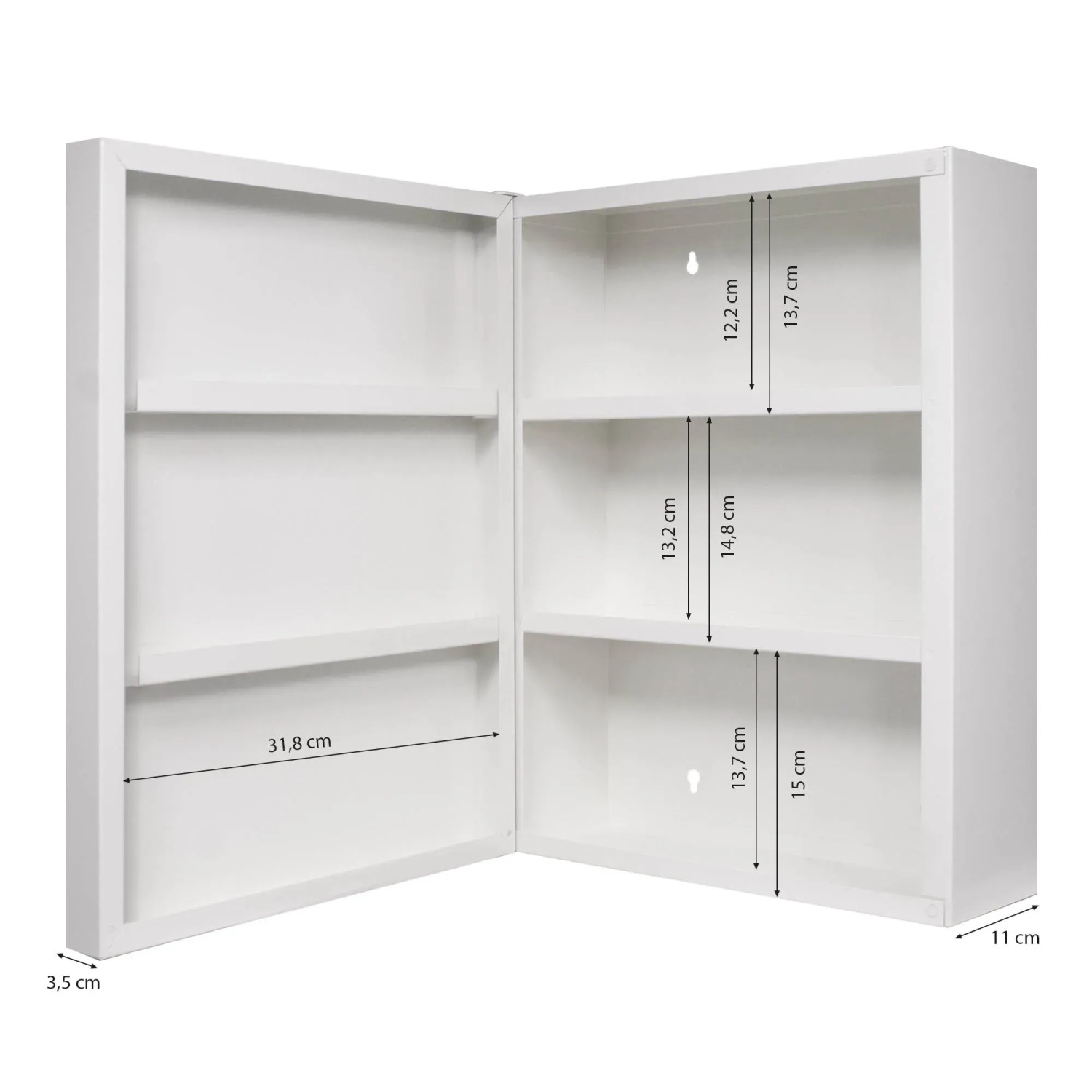 Bild von Banjado XXL Medizinschrank Abschliessbar 35x46x15cm Arzneischrank Weiß Aus Metall Front Mit Motiv Violet Element