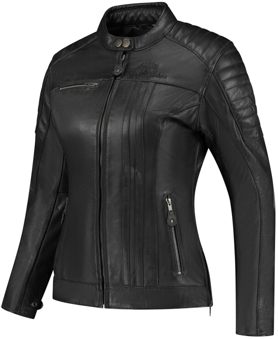Bild von Rusty Stitches Alice Damen Motorrad Lederjacke, schwarz, Größe 38