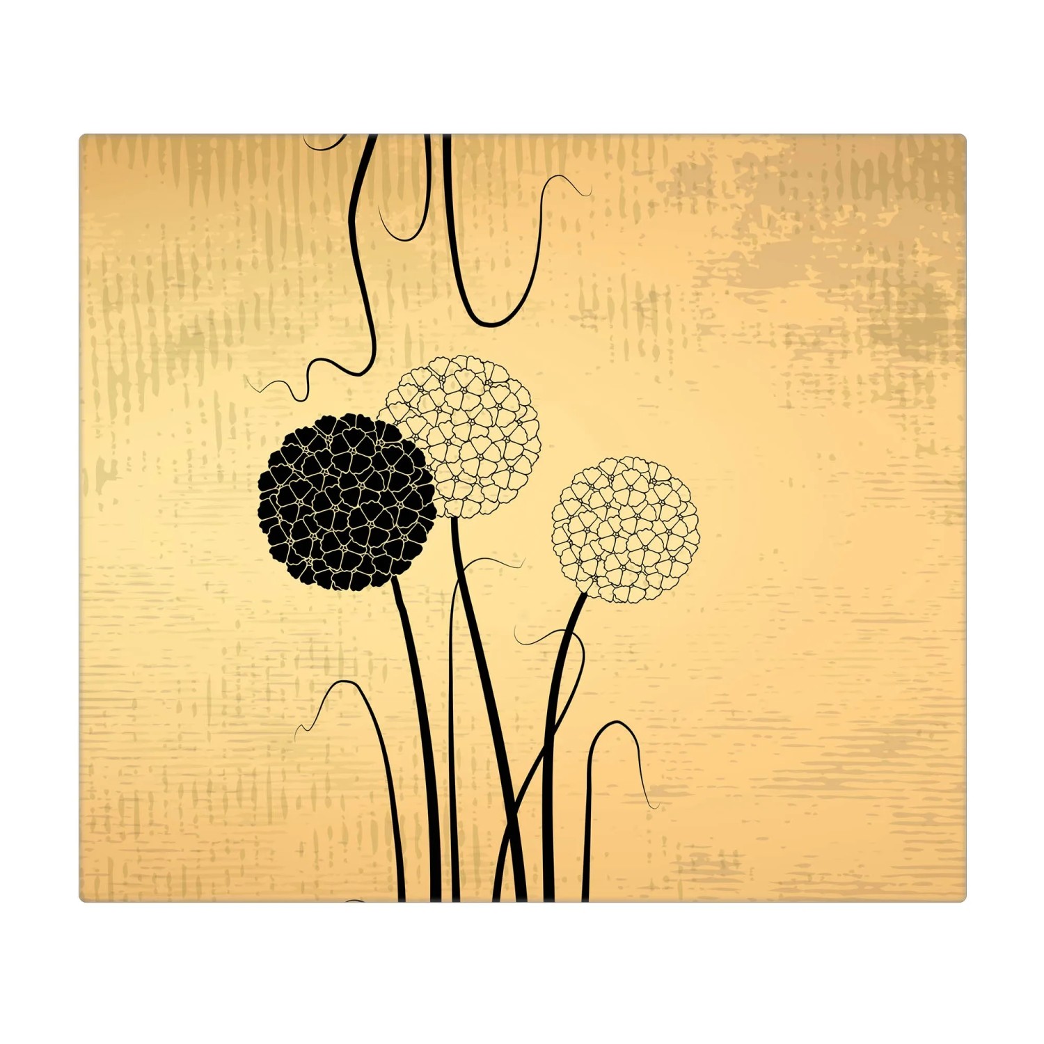 Bild von Banjado Herdabdeckplatte Glas 1 Teilig 60x52CM Schneidebrett Herdabdeckung Mit Motiv Zwiebel Vintage