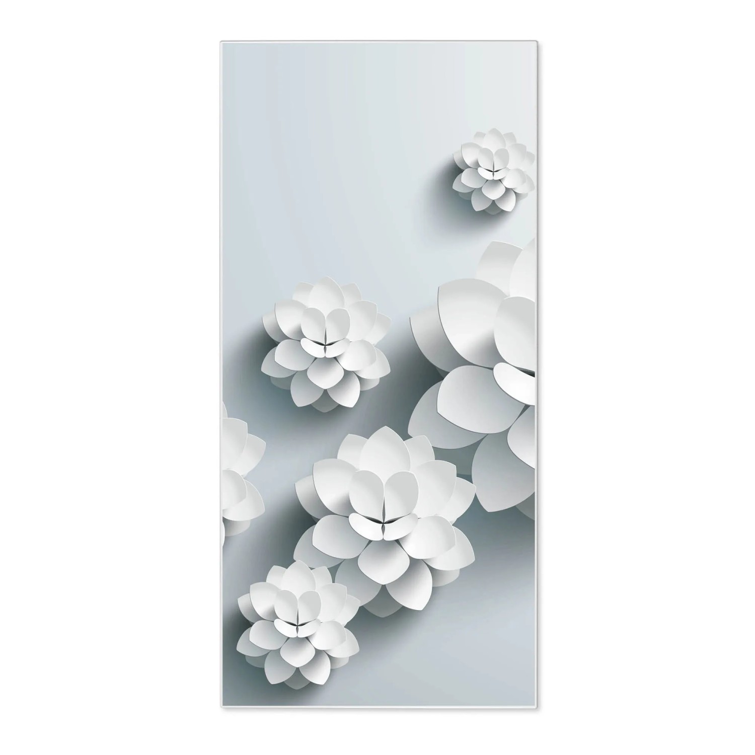 Bild von Banjado Magnettafel 37x78cm Magnetwand  Weiß Aus Metall Magnetpinnwand Pinnwand Inkl. 4 Magnete Motiv Papier Lotus