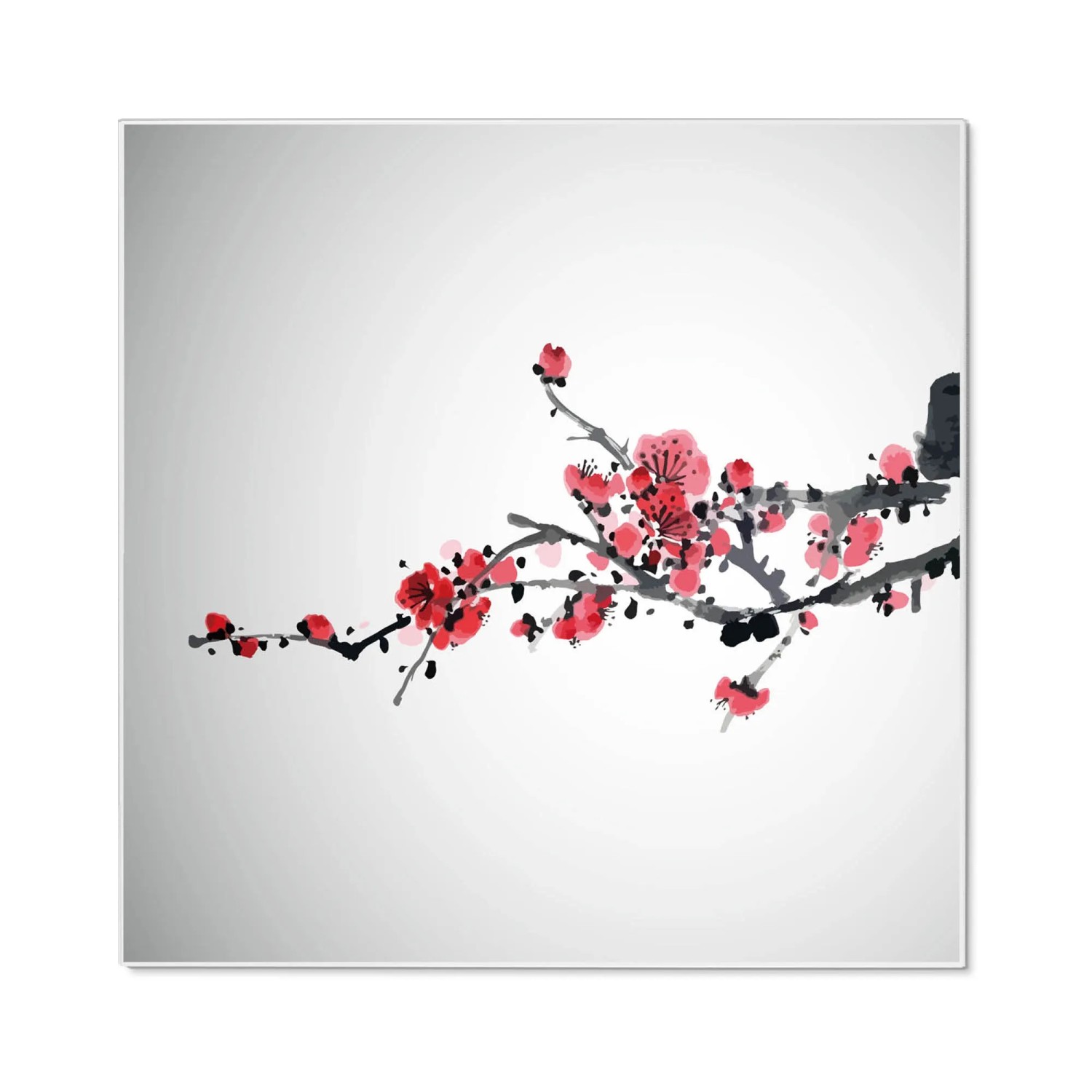 Bild von Banjado Magnettafel 50x50cm Magnetwand Weiß Aus Metall Magnetpinnwand Pinnwand Inkl. 4 Magnete Motiv Japanische Blüten 2