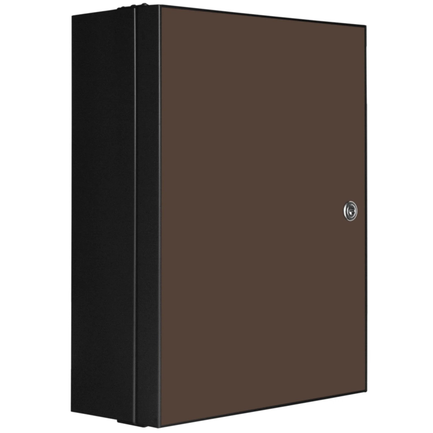 Bild von Banjado XXL Medizinschrank Abschliessbar 35x46x15cm Arzneischrank Anthrazit Aus Metall Front Mit Motiv Schokobraun