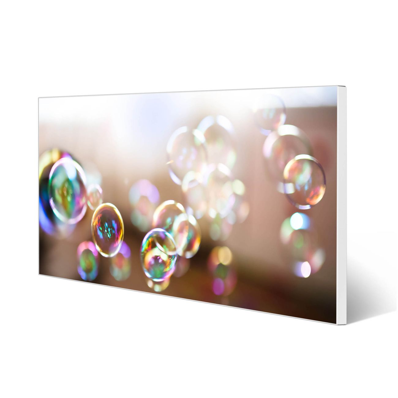 Bild von banjado Metall Magnettafel 37x78cm  Querformat mit Motiv Seifenblasen, Magnetwand inklusive Montagematerial und 4 Magneten, Pinnwand