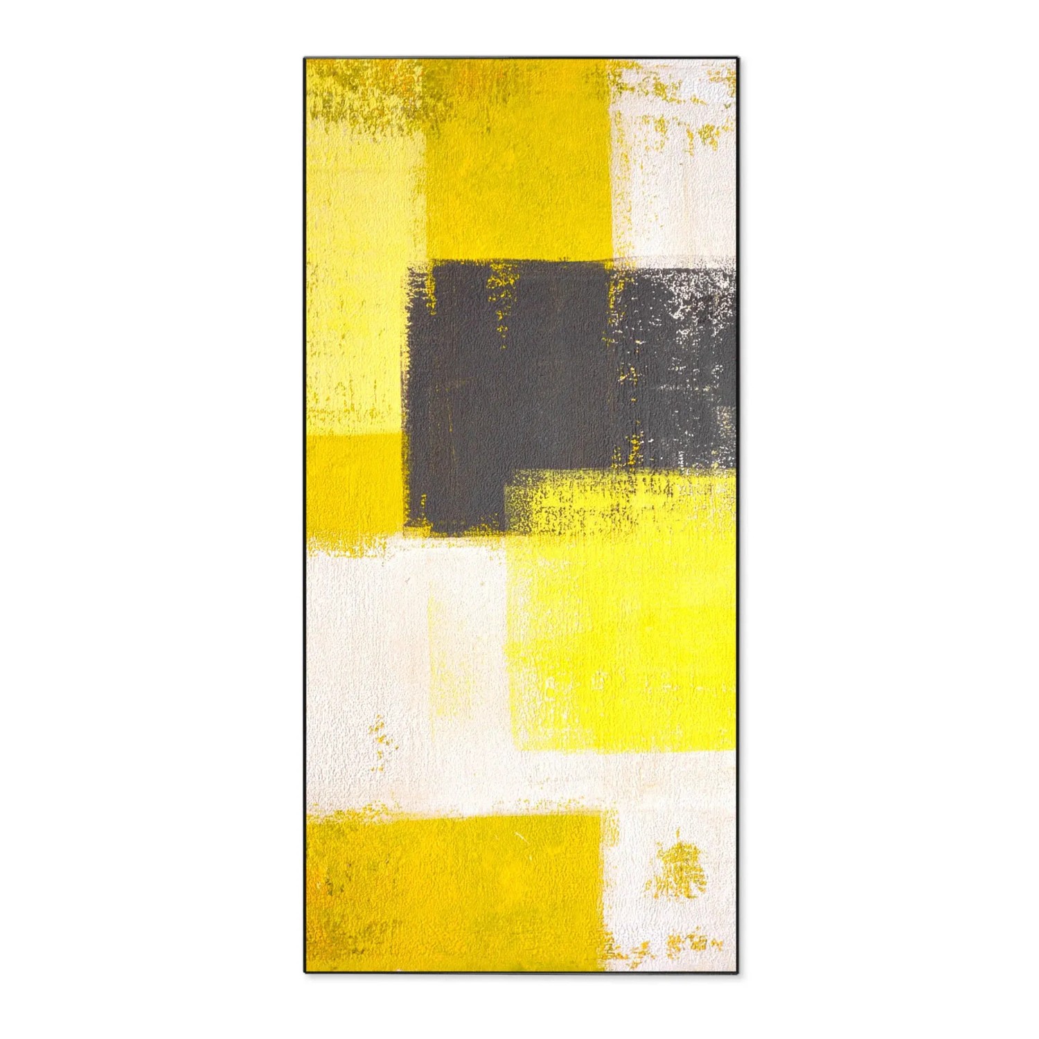 Bild von Banjado Magnettafel 37x78cm Magnetwand  Schwarz Aus Metall Magnetpinnwand Pinnwand Inkl. 4 Magnete Motiv Abstrakt Gelb