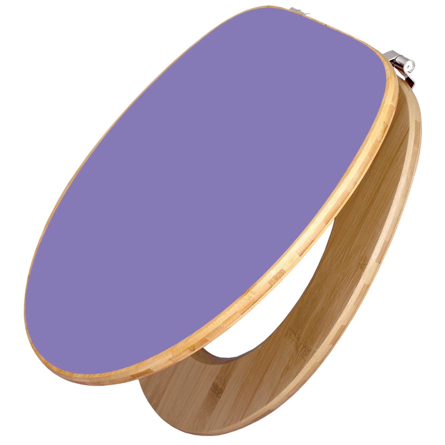 Bild von Banjado Design WC Sitz Bambus Toilettendeckel Toilettensitz Bambus Holz Klodeckel WC-Sitz Universal Scharnieren Motiv Lavendel