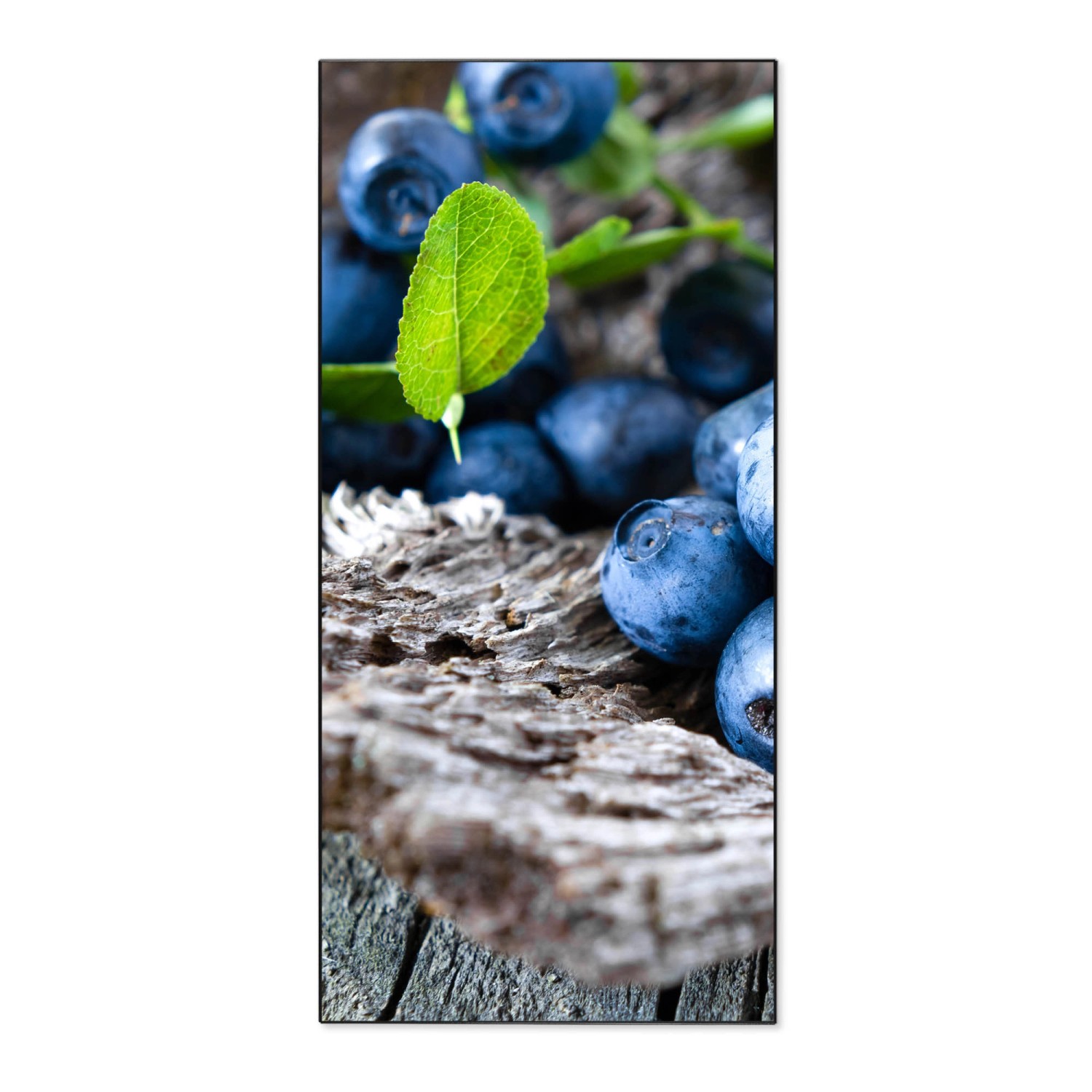 Bild von Banjado Magnettafel 37x78cm Magnetwand  Schwarz Aus Metall Magnetpinnwand Pinnwand Inkl. 4 Magnete Motiv Blaubeeren
