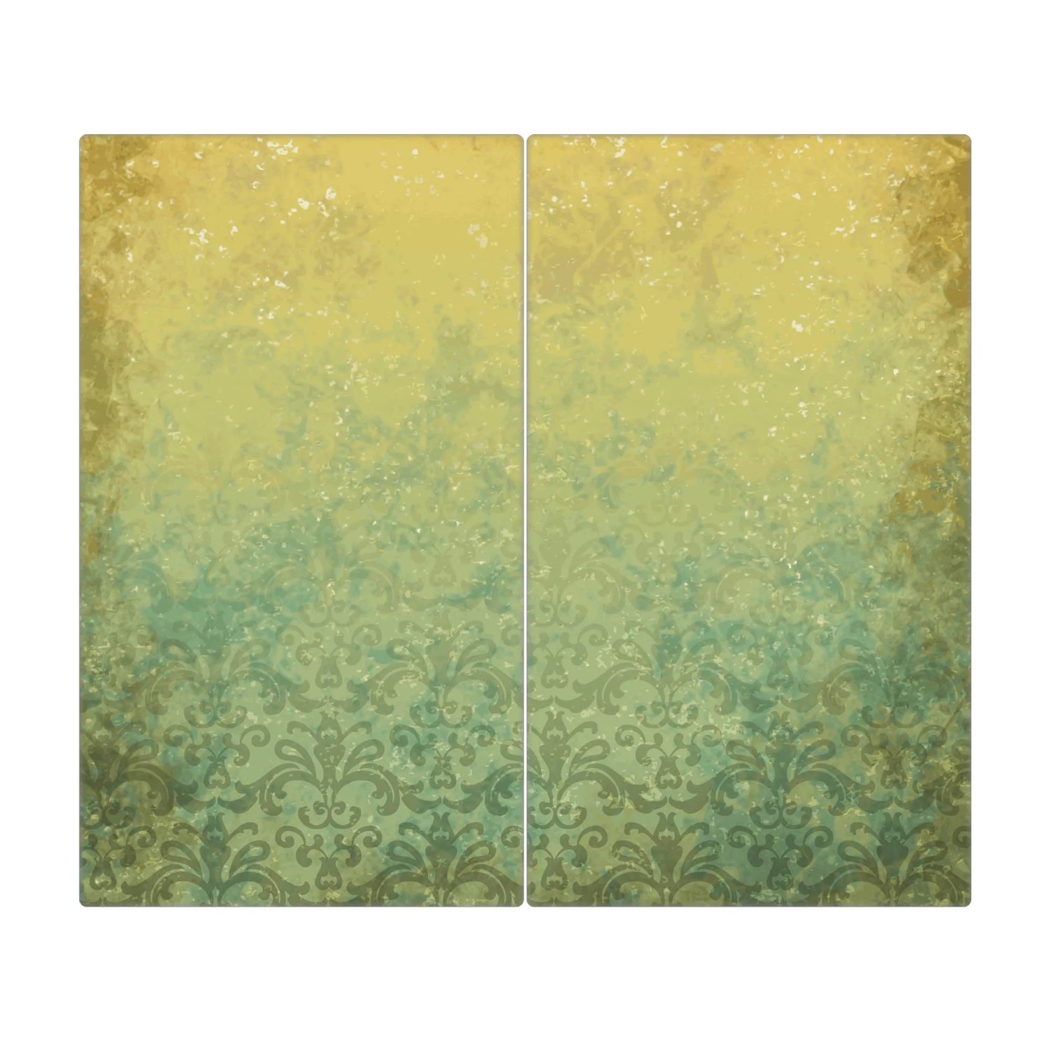 Bild von Banjado Herdabdeckplatte Glas 2 Teilig Je 30x52CM Schneidebrett Herdabdeckung Mit Motiv Vintage Messing