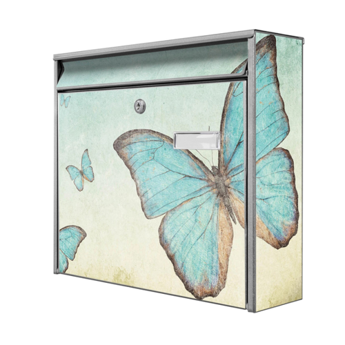 Bild von Banjado Briefkasten mit Blaue Schmetterlinge - Funktionalität und Design vereint