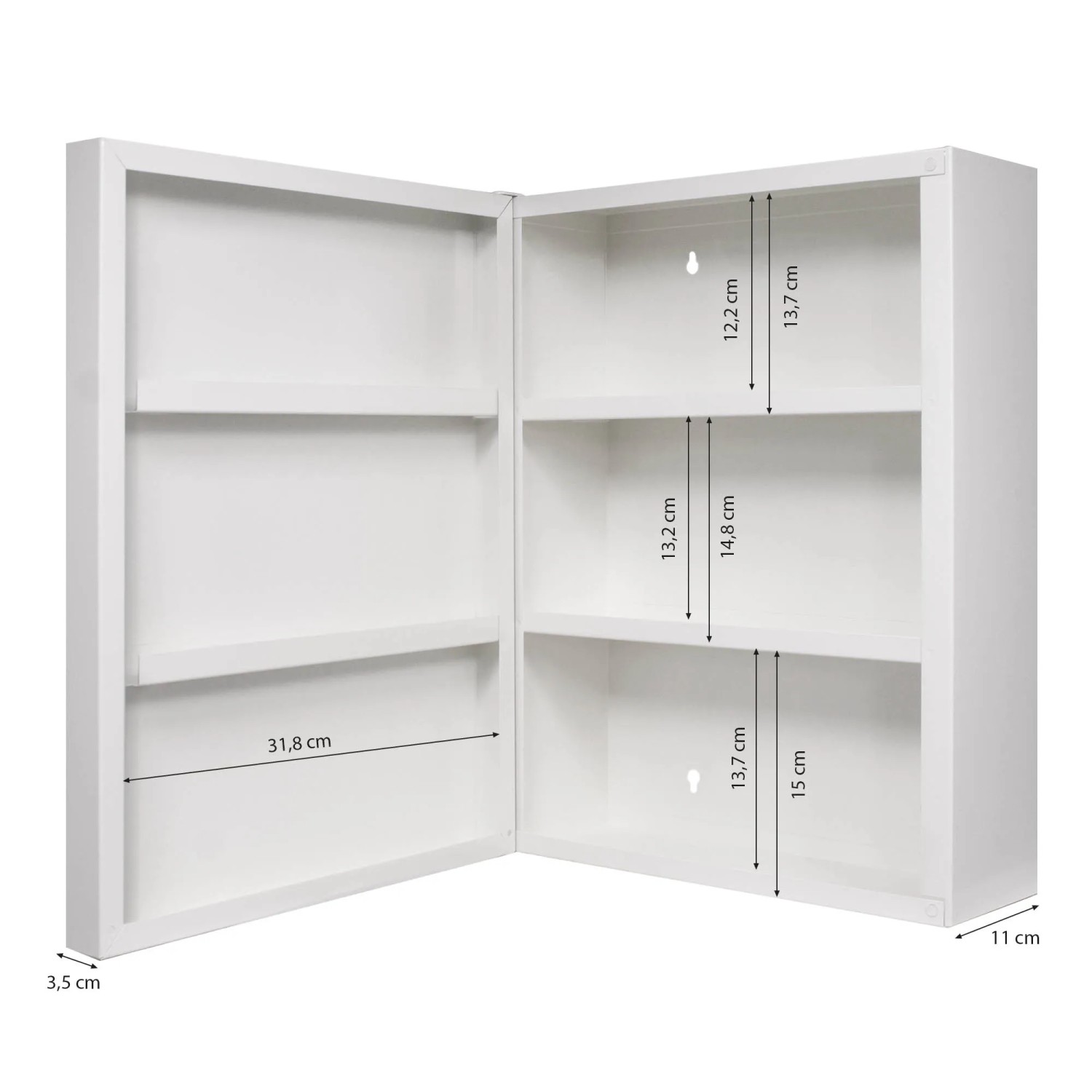 Bild von Banjado XXL Medizinschrank Abschliessbar 35x46x15cm Arzneischrank Weiß Aus Metall Front Mit Motiv Lavendel 2