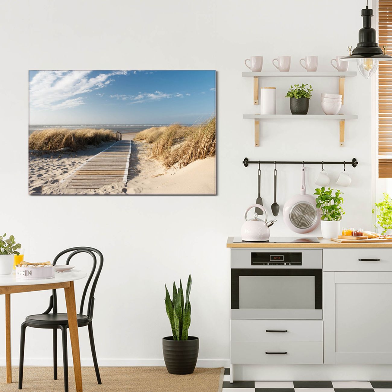 Bild von banjado Glas Magnettafel 100 x 50 cm Dünen im Querformat rahmenlose & hochwertige Aufhängung, magnetisch & beschreibbar, 4mm starkes ESG Glas