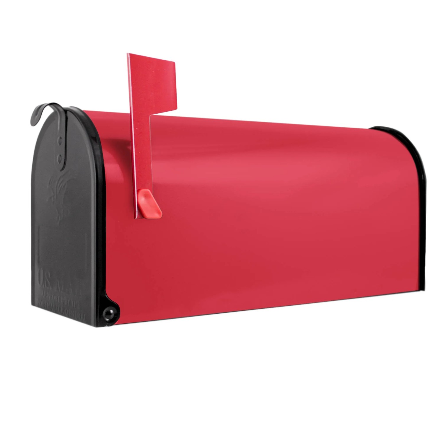 Bild von Banjado Amerikanischer Briefkasten Schwarz 48x22x16cm US Mailbox Letterbox Postkasten Stahl Pulverbeschichtet Motiv Feuerrot