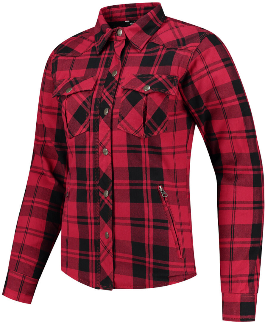Bild von Rusty Stitches Liss Damen Motorrad Hemd, schwarz-rot, Größe 46