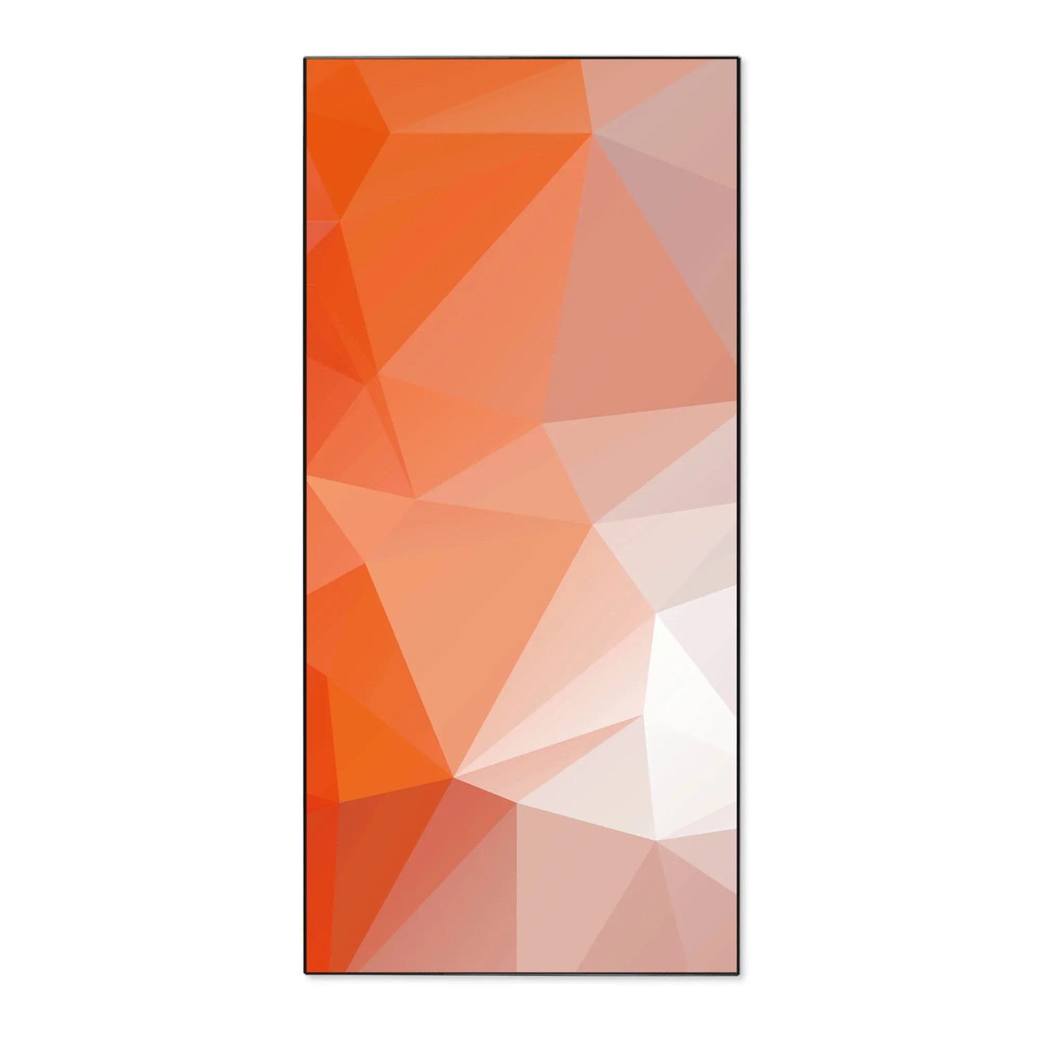 Bild von Banjado Magnettafel 37x78cm Magnetwand  Schwarz Aus Metall Magnetpinnwand Pinnwand Inkl. 4 Magnete Motiv Orange Polygon