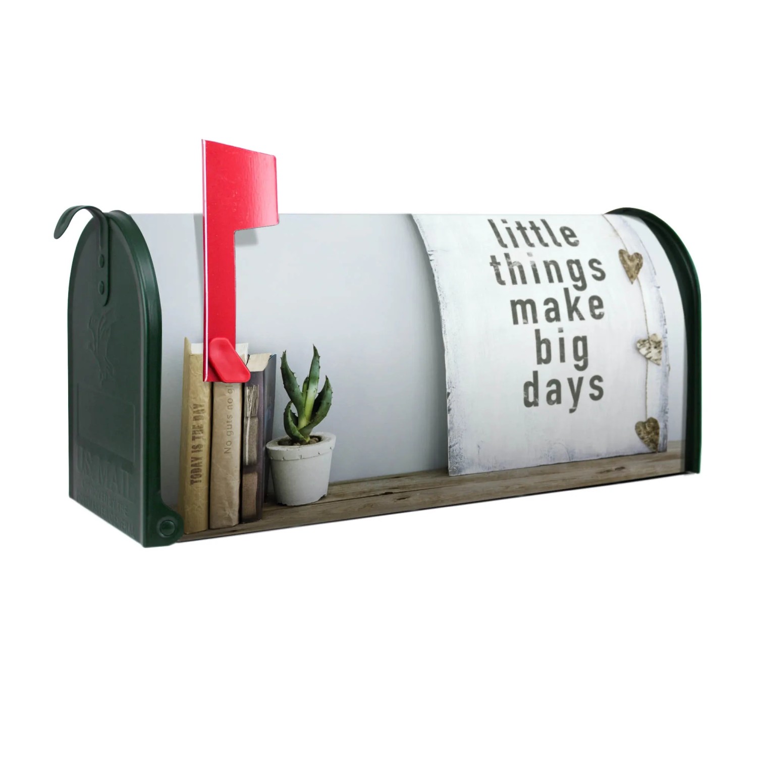 Bild von Banjado Amerikanischer Briefkasten Grün 48x22x16cm US Mailbox Letterbox Postkasten Stahl Pulverbeschichtet Motiv Little Things