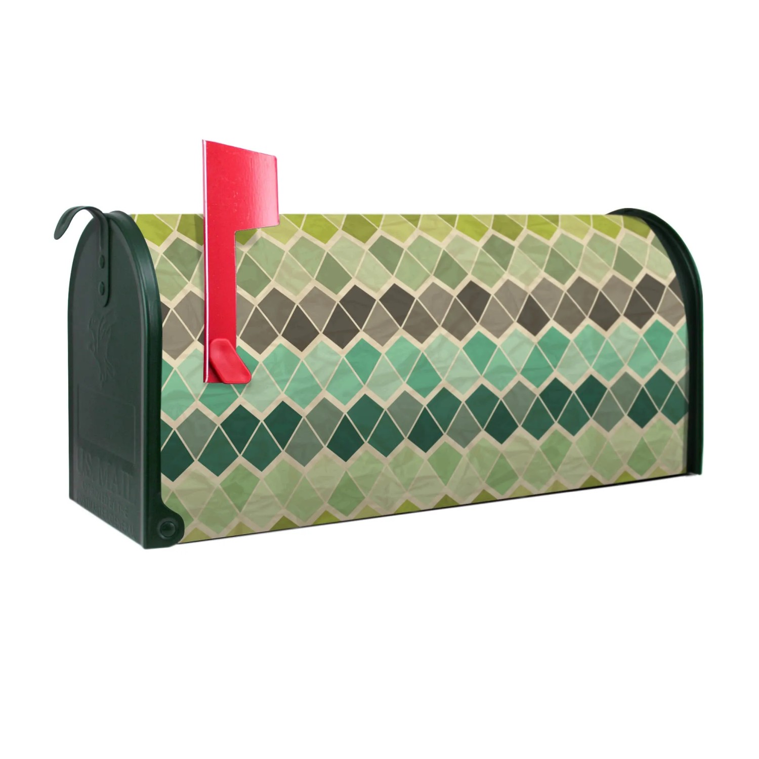 Bild von Banjado Amerikanischer Briefkasten Grün 48x22x16cm US Mailbox Letterbox Postkasten Stahl Pulverbeschichtet Motiv Vier Farben Grün