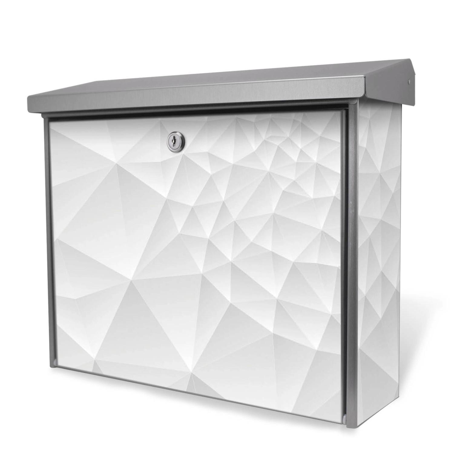 Bild von Banjado Briefkasten Edelstahl 38.5x31.5x12cm Ohne Zeitungsfach Inkl. Montagematerial Motiv Nautilus