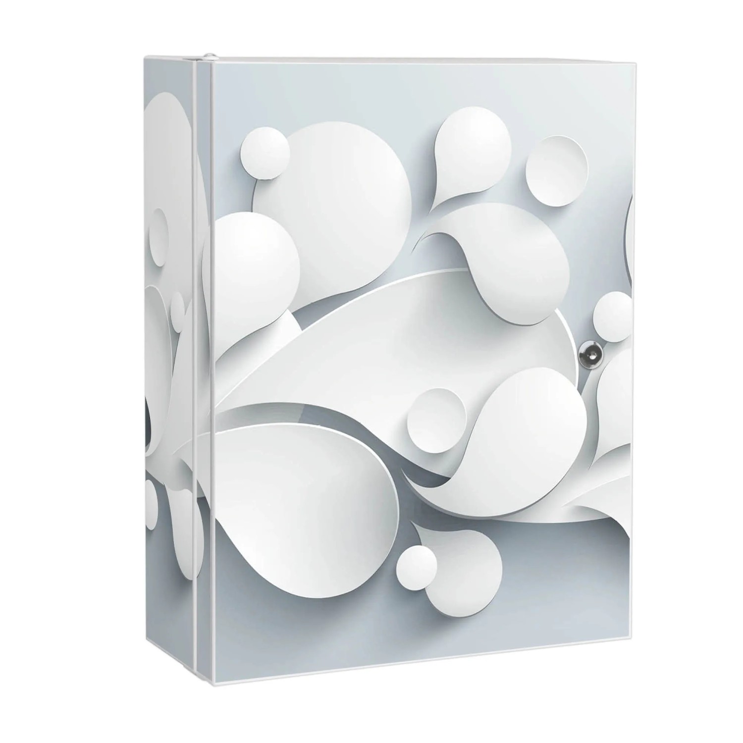 Bild von Banjado XXL Medizinschrank Abschliessbar 35x46x15cm Arzneischrank Weiß Aus Metall Mit Motiv Papiertropfen