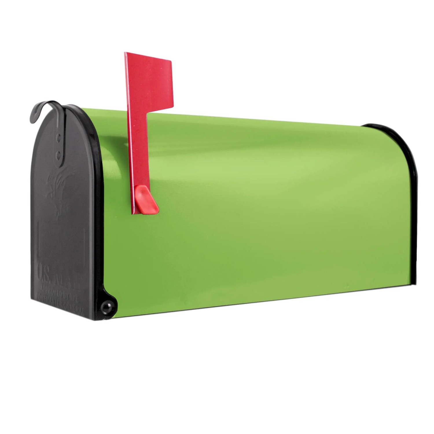Bild von Banjado Amerikanischer Briefkasten Schwarz 48x22x16cm US Mailbox Letterbox Postkasten Stahl Pulverbeschichtet Motiv Limettengrün
