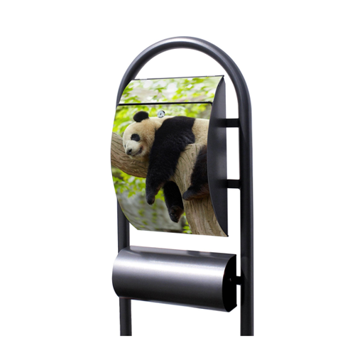 Bild von Banjado Standbriefkasten Hammerschlag Optik mit Motiv Panda
