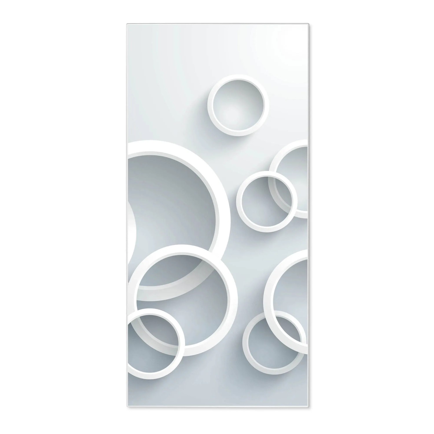 Bild von Banjado Magnettafel 37x78cm Magnetwand  Weiß Aus Metall Magnetpinnwand Pinnwand Inkl. 4 Magnete Motiv Weiße Ringe