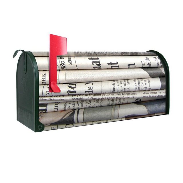 Bild von banjado Amerikanischer Briefkasten Mailbox Zeitungen (Amerikanischer Briefkasten, original aus Mississippi USA), 22 x 17 x 51 cm