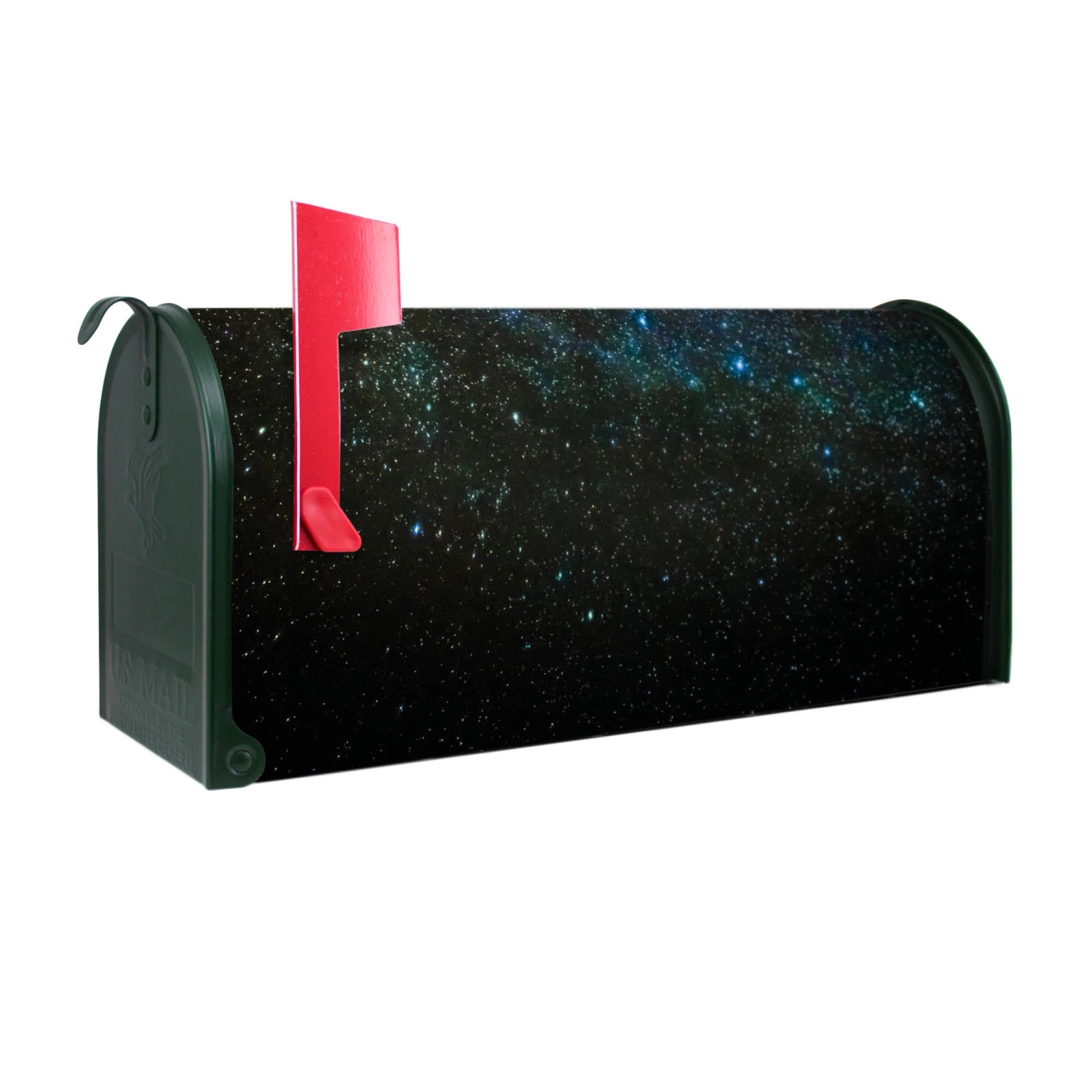 Bild von Banjado Amerikanischer Briefkasten Grün 48x22x16cm US Mailbox Letterbox Postkasten Stahl Pulverbeschichtet Motiv Nachthimmel