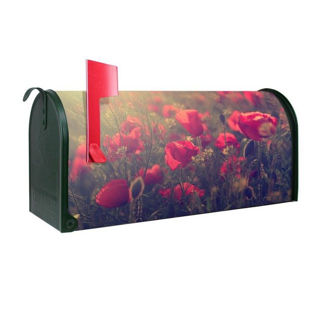 Bild von banjado Amerikanischer Briefkasten Mailbox Mohn (Amerikanischer Briefkasten, original aus Mississippi USA), 22 x 17 x 51 cm