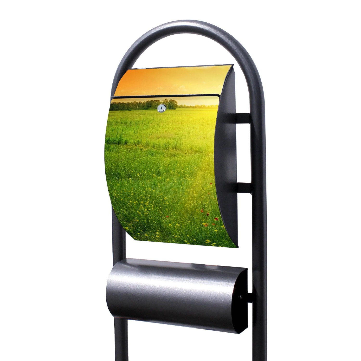 Bild von Banjado Standbriefkasten Hammerschlag Optik Größe 150x47x22cm Postkasten Freistehend Mit Zeitungsfach Motiv Guten Morgen 2