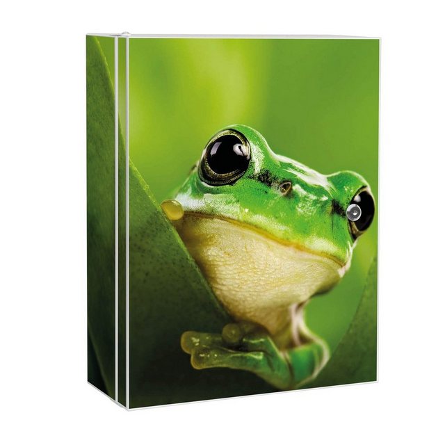 Bild von Banjado XXL Medizinschrank Abschliessbar 35x46x15cm Arzneischrank Weiß Aus Metall Mit Motiv Frosch