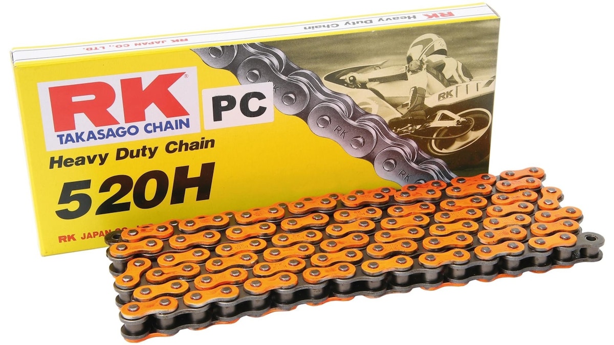 Bild von RK Kette 520 H 114 C Orange/Schwarz Offen
