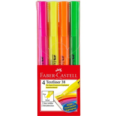 Bild von Faber-Castell Marker 4er Etui Textmarker "Textliner" 38