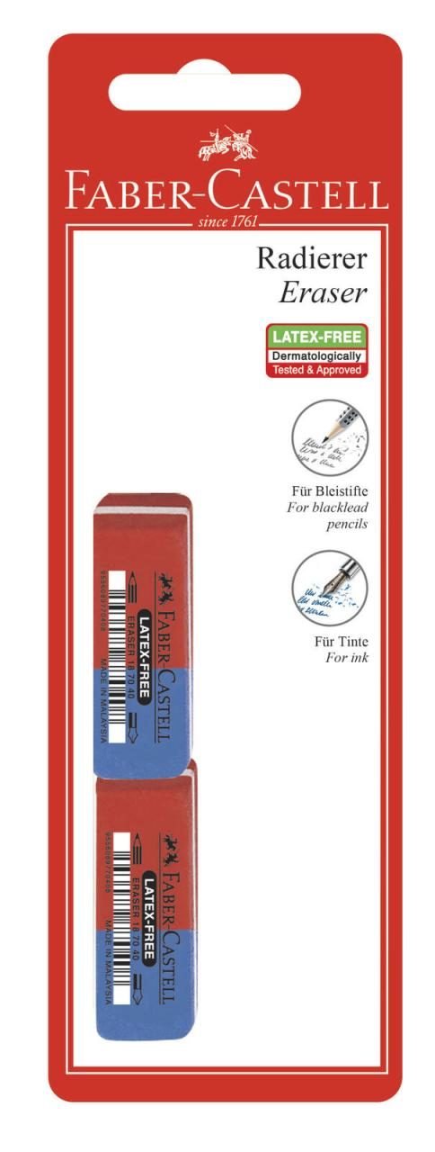 Bild von Faber-Castell FABER-CASTELL 180667 Radiergummis rot/blau Tintenpatrone